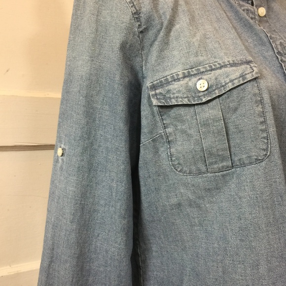 J Crew Denim Style Button Up Shirt NWT - Picture 4 of 7